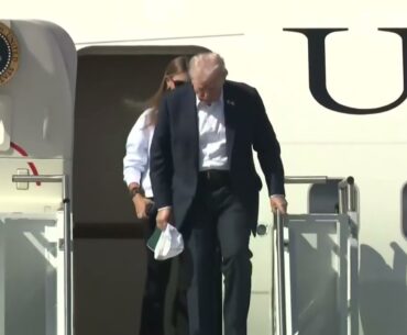 Donald Trump arrives at the Ryder Cup in New York