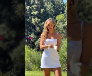 Amazing Golf Swing you need to see | Golf Girl awesome swing | Golf shorts |  Laura Celia