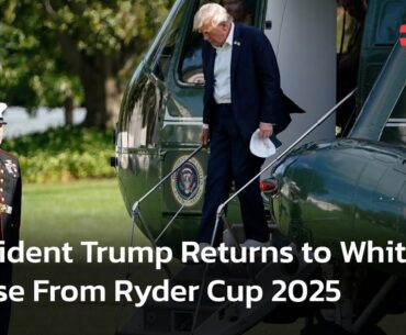 Joint Base Andrews Welcomes Trump & Granddaughter After Ryder Cup Appearance | DWS News | AC1N