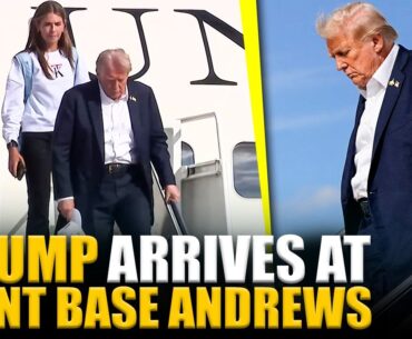 Trump arrives at Joint Base Andrews with granddaughter Kai Trump after attending the 2025 Ryder Cup