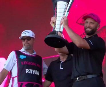 LIV Golf Indianápolis 2025 - Podium Celebrations - Sebastian Muñoz, Torque GC, Jon Rahm