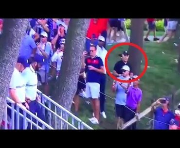 Eagle Eyed Fans Spot Embarrassing Moment Ryder Cup Supporter Completely Stacks it Live on TV