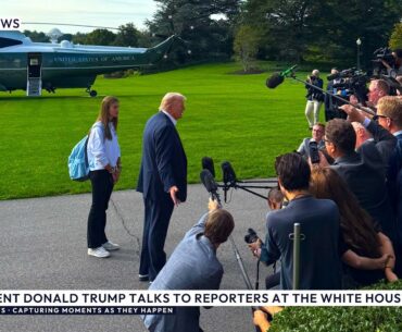 🇺🇸 President Trump Talks to Press before Ryder Cup with Granddaughter Kai Trump
