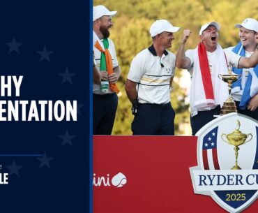 Team Europe Lift the Trophy! | 2025 Ryder Cup