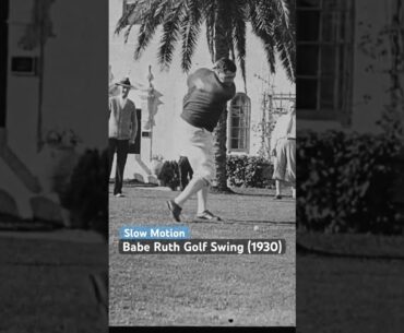 Babe Ruth Slow Motion Golf Swing (1930) #Baberuth #golf #golfswing #yankees #golfer
