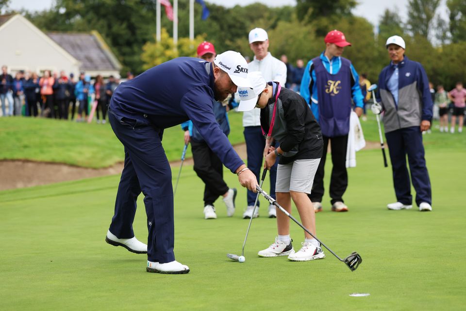 Dáire Coyle with golfer Shane Lowry before the Amgen Irish Open 2025 at The K Club. Photo: Getty
