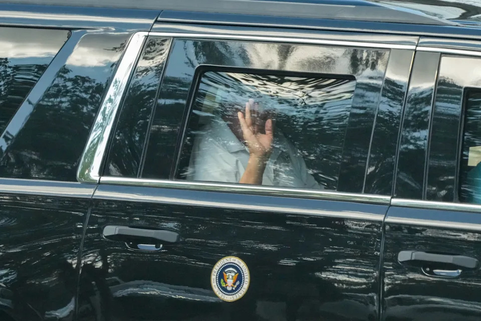 U.S. President Donald Trump departs Trump National Golf Club in Sterling, Virginia, U.S., September 1, 2025.
