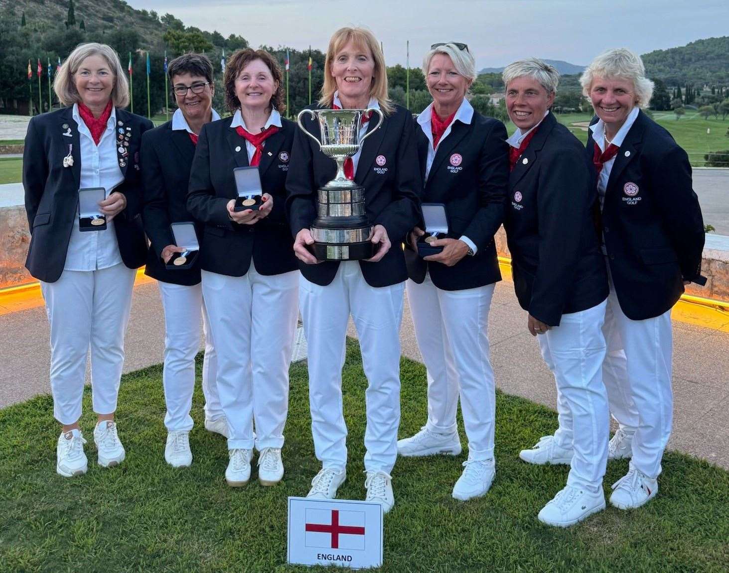 England Seniors, under Canterbury Golf Club’s Angela Jones, won the European Championship in Mallorca on Saturday Picture: EGA/England Golf