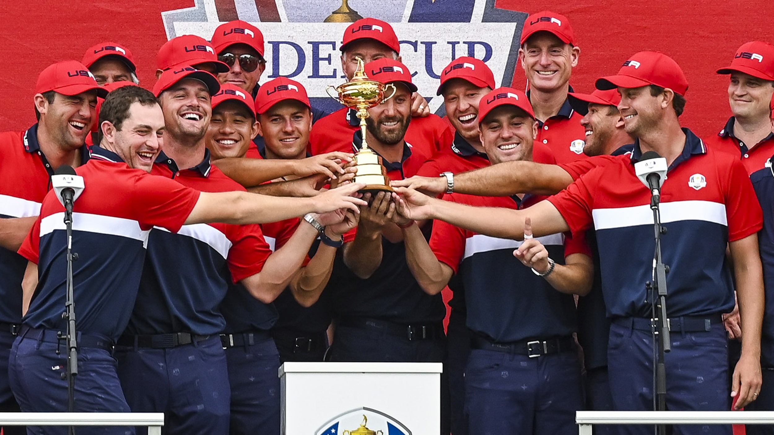 Team USA celebrate their emphatic 2021 Ryder Cup victory at Whistling Straits
