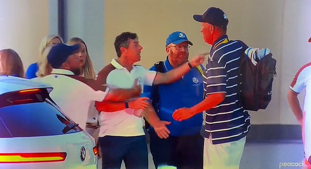 McIlroy launched into a livid rant in the car park at Marco Simeone following the second day