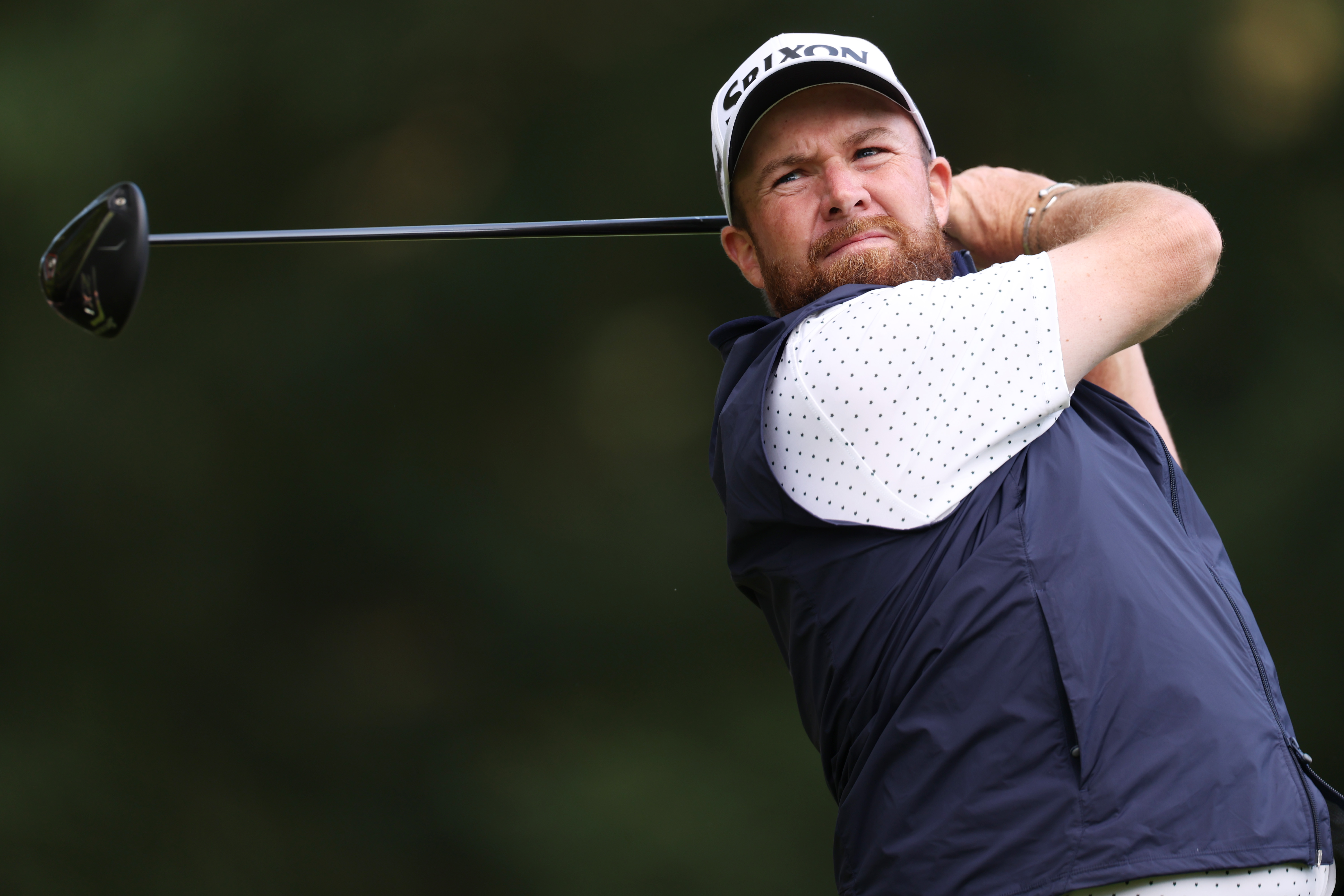 Shane Lowry hits a driver off the tee