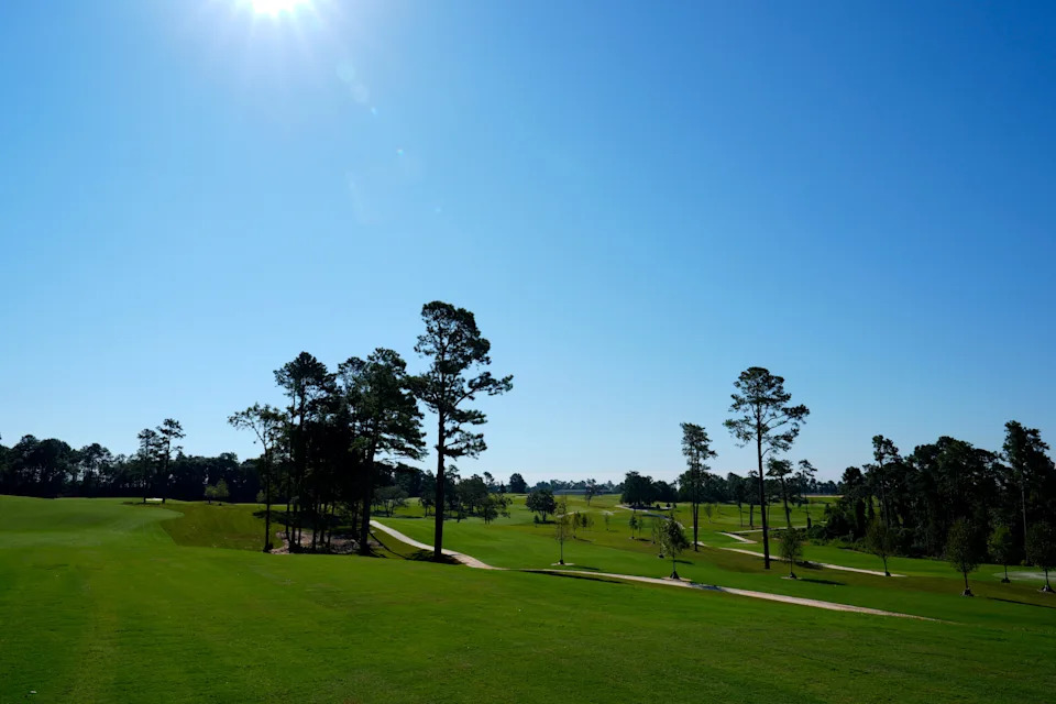 Sept 3, 2025; Augusta, Georgia, USA; The view from the first tee box during the media visit to The Patch. The project is on track to open in the spring of 2026. Mandatory Credit: Katie Goodale - Augusta Chronicle/USA TODAY NETWORK