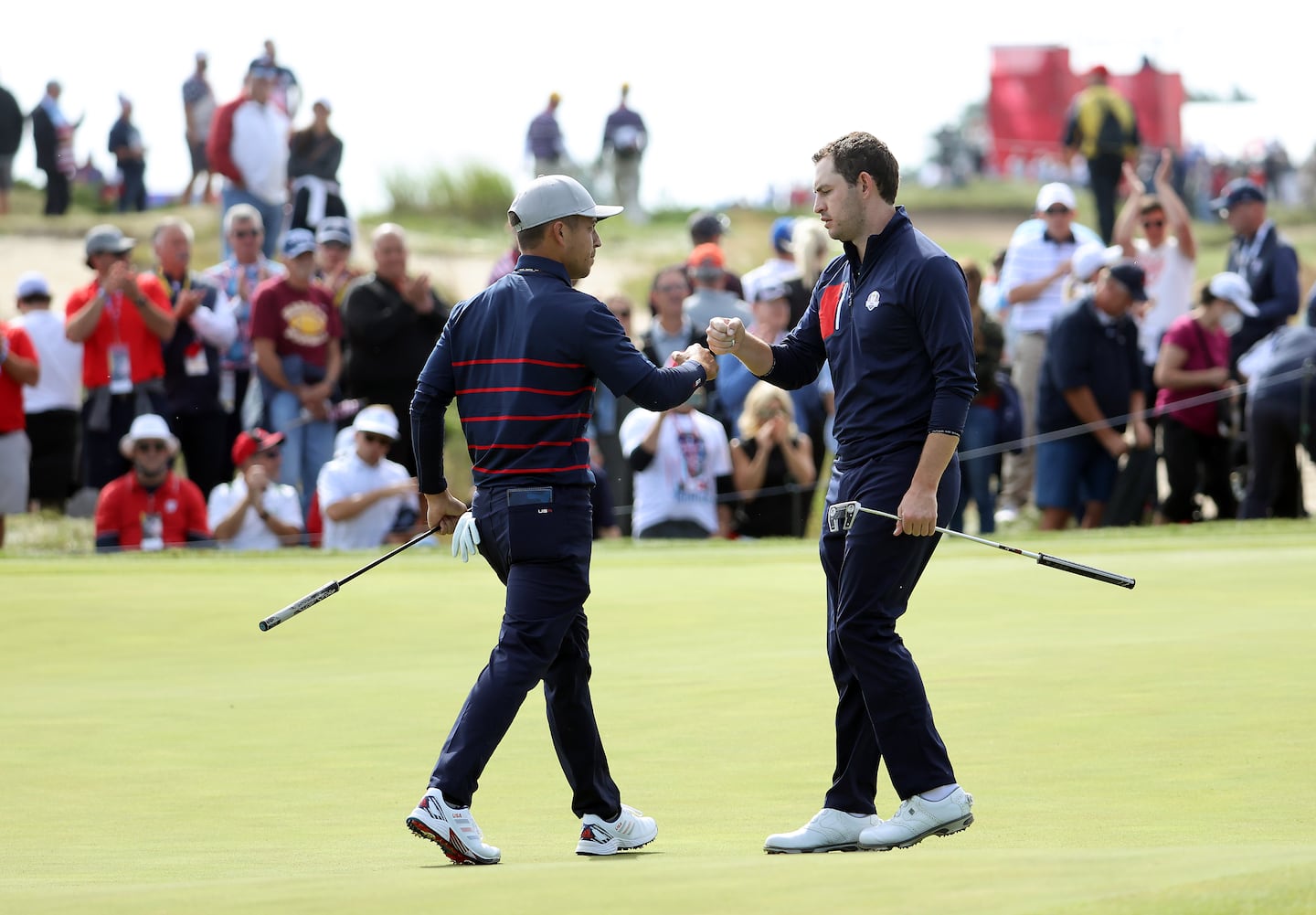 Xander Schauffele (left) and Patrick Cantlay were a successful pairing when the United States won at Whistling Straits in 2021.