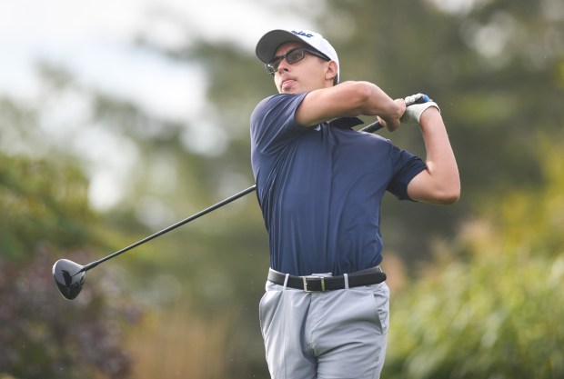 Dallas’ Ryan Roman tees off on the first hole at...