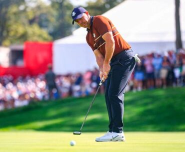 ‘Just give us the respect to let us hit shots’ – Rory McIlroy reacts after four-letter response to fan as Europe stretch Ryder Cup lead
