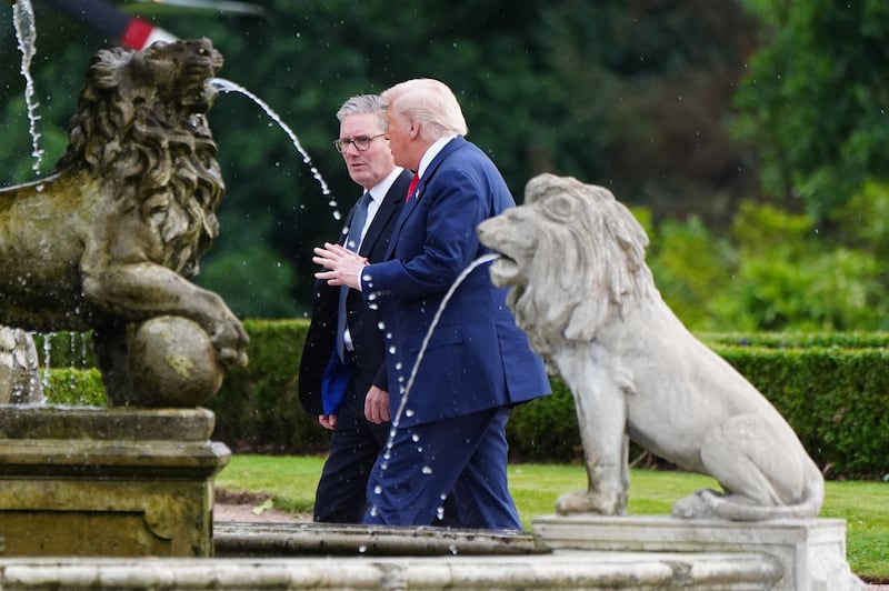 Keir Starmer and Donald Trump at Balmedie. Photograph: Jane Barlow/Pool/Getty Images