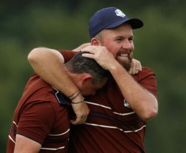 Shane Lowry and Rory McIlroy overcome torrent of abuse to leave Europe on brink of famous Ryder Cup win