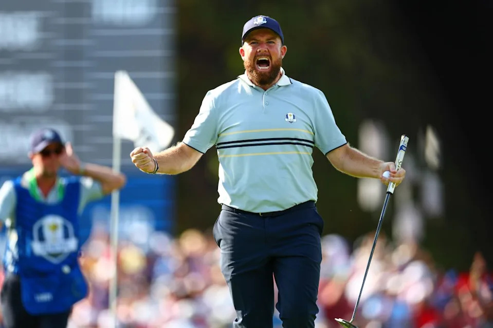 Shane Lowry of Team Europe celebrates. James Marsh/Shutterstock
