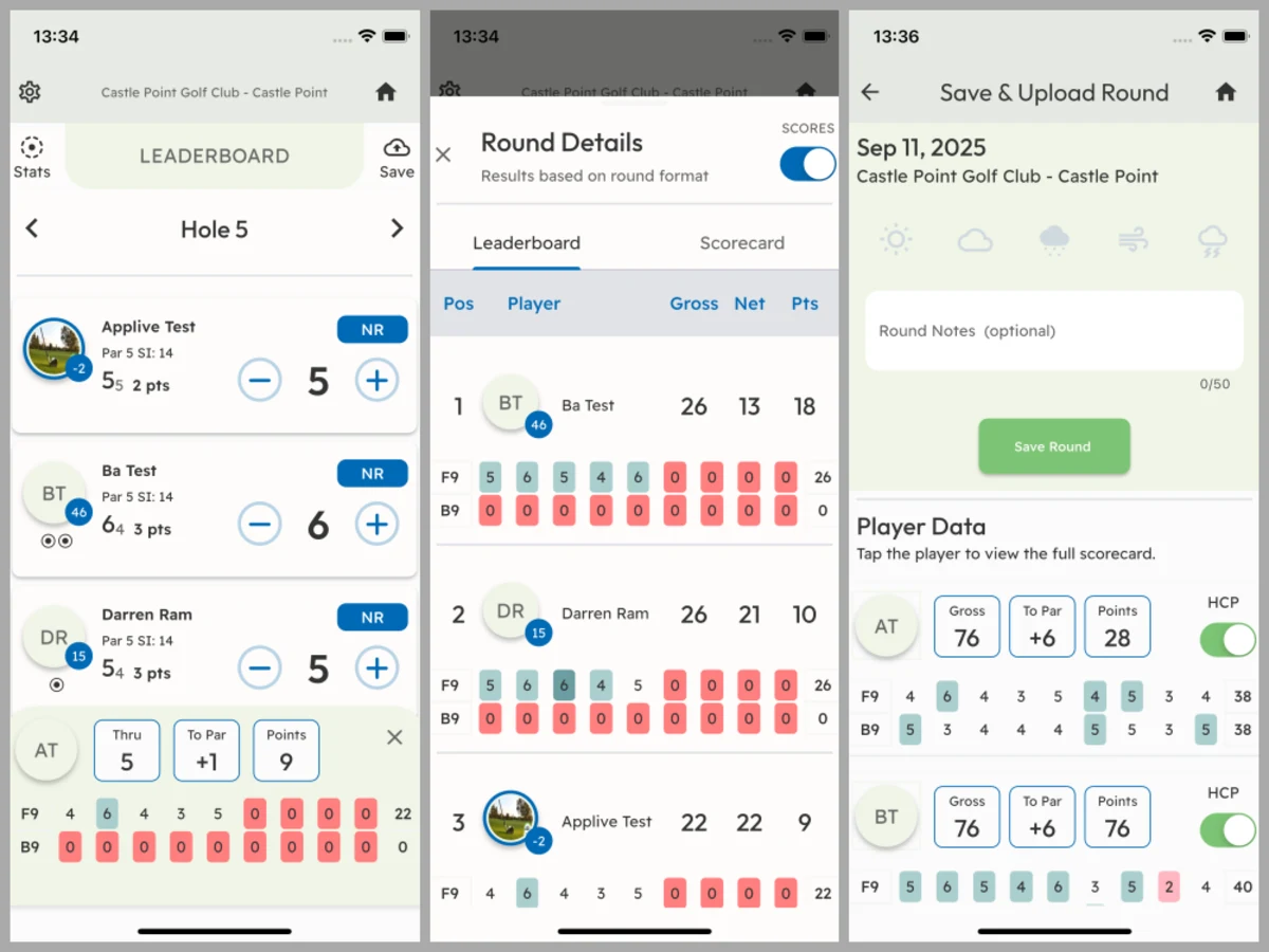 Golf Scorecard Live Scoring