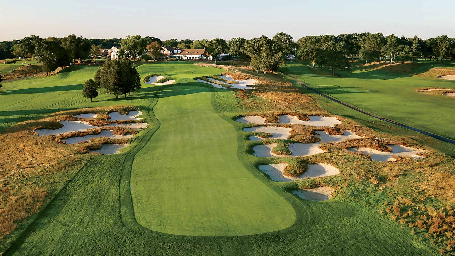 The 18th hole at Bethpage Black in Farmingdale, N.Y.