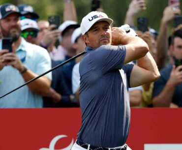Bryson DeChambeau rallies Ryder Cup fans in electric range session