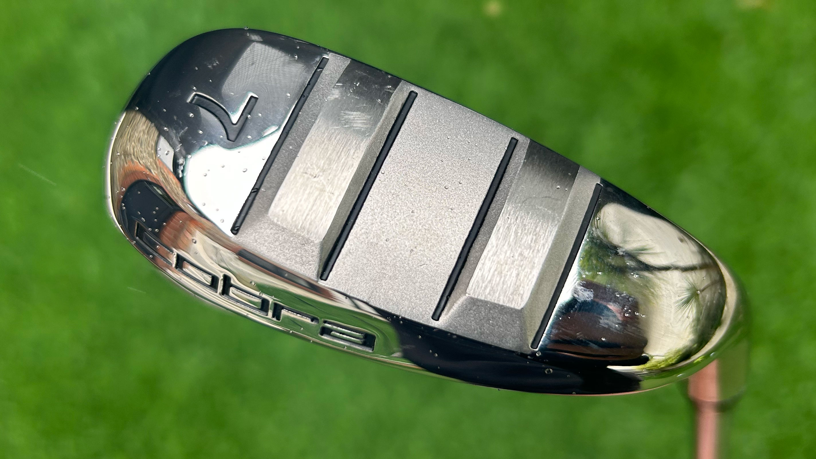Photo of the sole on the Cobra Baffler hybrid iron set