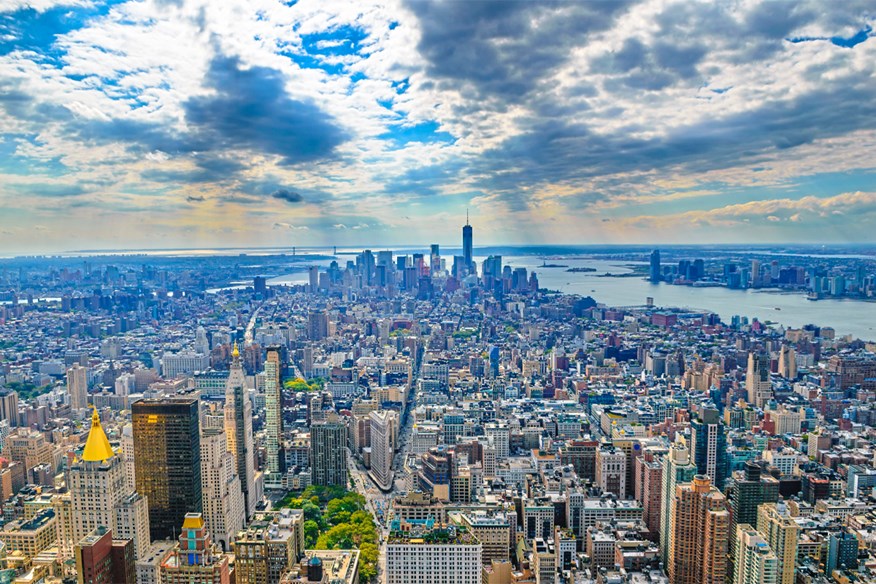 The view of the Empire State Building in New York