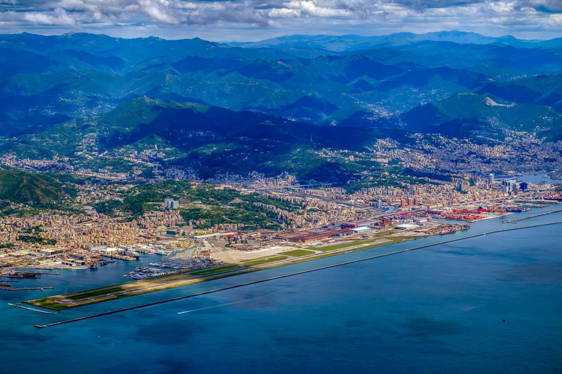 The Genoese constructed an artificial peninsula in the Mediterranean to fit an airport into their notoriously crowded, mountainous city.