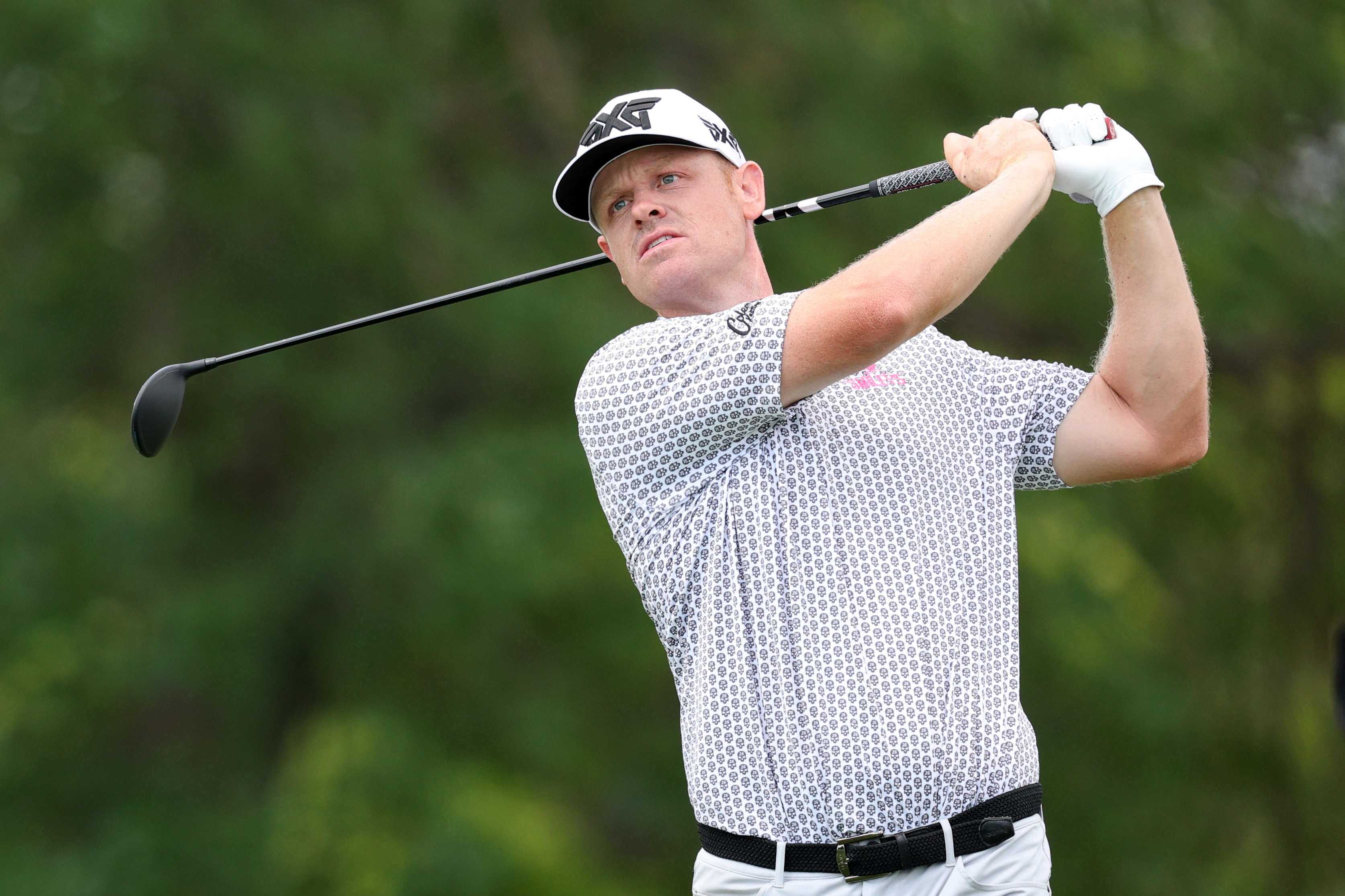 Patrick Fishburn watches his shot