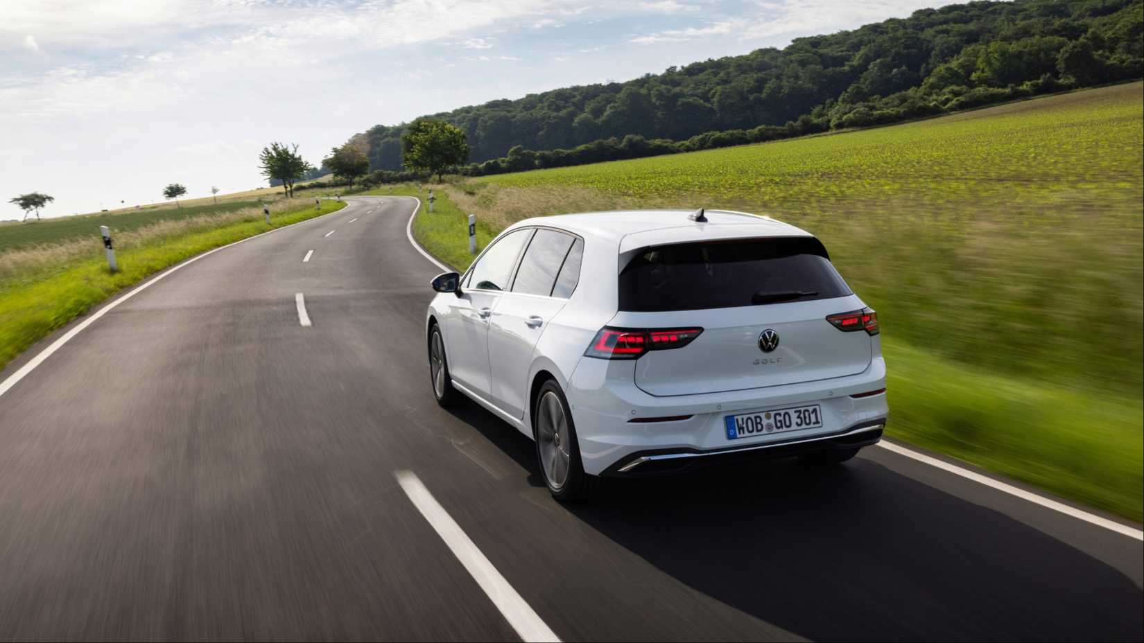 2025 Volkswagen Golf back end in motion