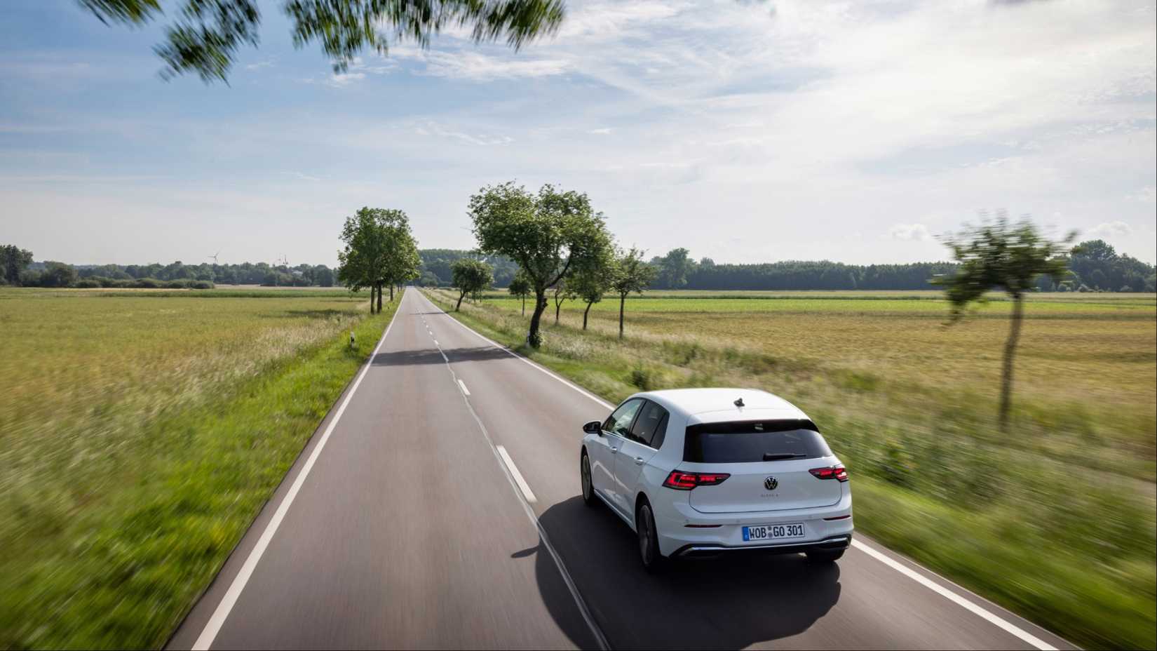 2025 Volkswagen Golf back end in motion