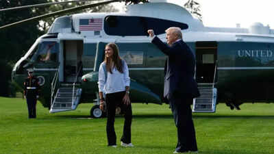 Kai Trump turns heads at Ryder Cup 2025 while walking alongside grandfather President Donald Trump