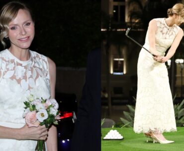 Princess Charlene of Monaco at the Fourth Princess of Monaco Cup golf tournament on Sept. 16, 2025 in Monaco.