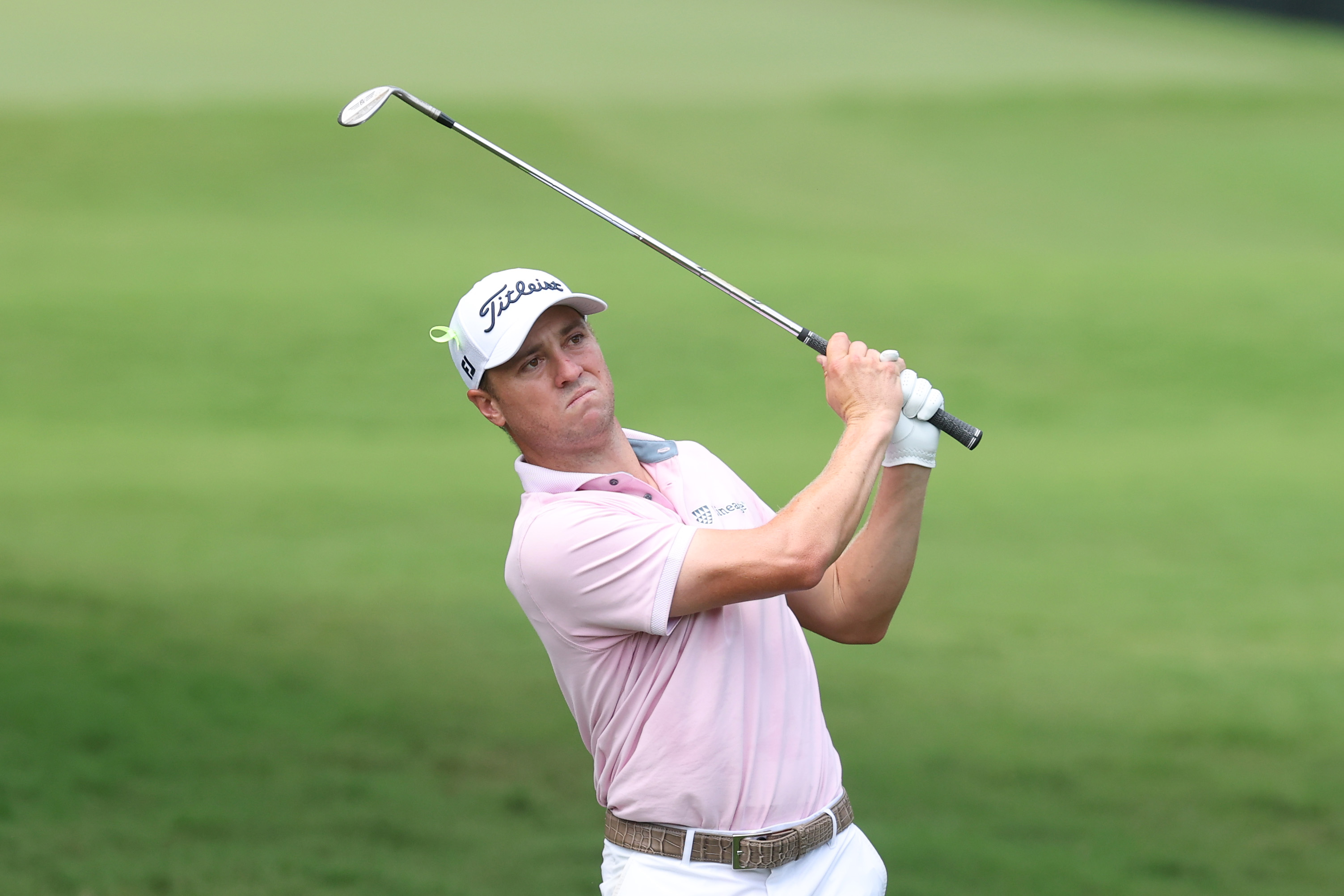 Justin Thomas hits a wedge shot