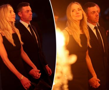 Rory McIlroy, wife Erica Stoll hold hands during Ryder Cup gala after marriage woes