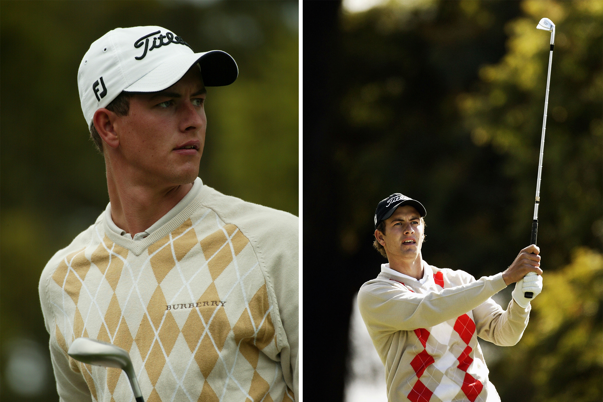 Adam Scott wearing Burberry golf clothing in 2004