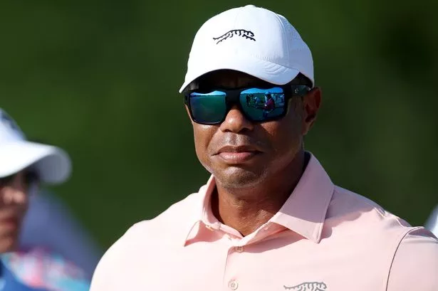 Tiger Woods walks the course during the second round of the U.S. Junior Amateur at Trinity Forest Golf Club on July 22, 2025 in Dallas, Texas