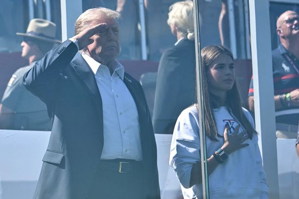 U.S. President Donald Trump, along with his granddaughter Kai Madison Trump