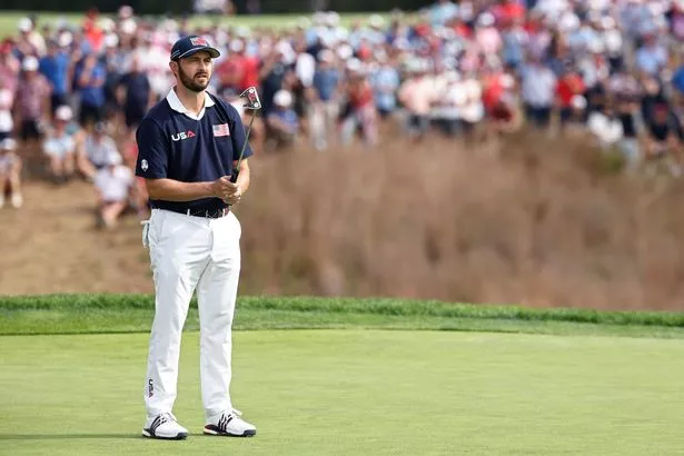 Patrick Cantlay stands on green at Ryder Cup 2025