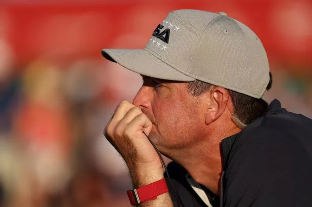 Captain Keegan Bradley of Team United States