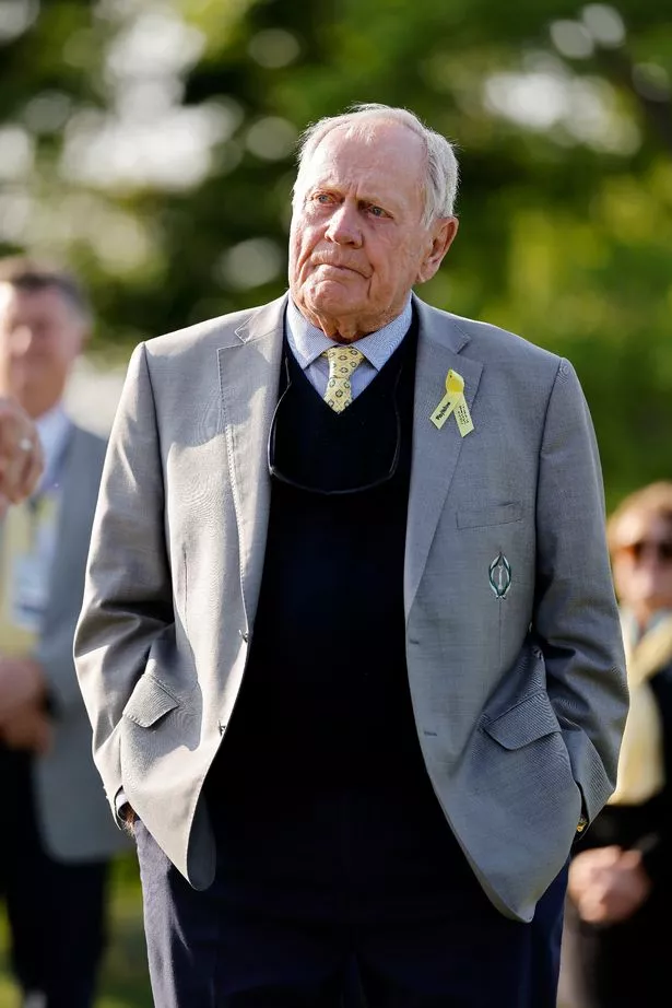 DUBLIN, OHIO - JUNE 01: Jack Nicklaus looks on during the trophy ceremony after Scottie Scheffler of the United States won the Memorial Tournament presented by Workday 2025 at Muirfield Village Golf Club on June 01, 2025 in Dublin, Ohio. (Photo by Michael Reaves/Getty Images)