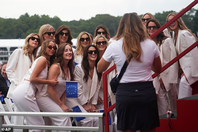 The WAGs are expected to be in attendance throughout the tournament, often seen following their partners from hole to hole or cheering from VIP areas