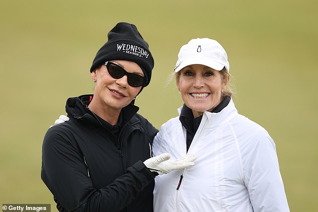 Catherine, 56, was spotted wearing a black beany hat, a black sports jacket and trousers as she joined the course alongside Annesley MacFarlane
