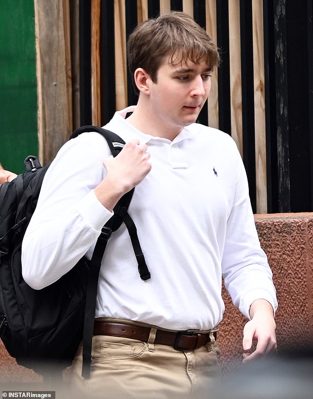 Barron (pictured in April), who is a towering 6'7'', has been busy taking meetings with business partners, developing tech projects, and setting up deals instead of dating, according to sources