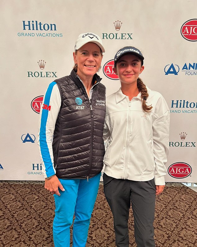CJ is pictured with women's golf legend and 10-time major winner Annika Sorenstam
