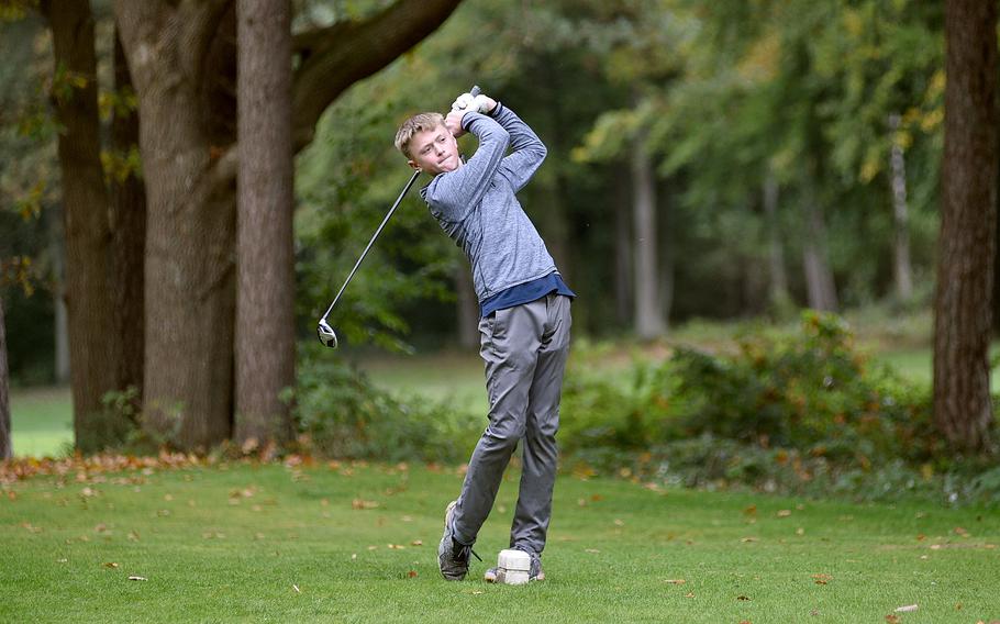 Tyler Korell tees off.