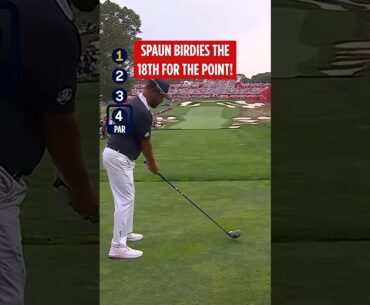 J.J. Spaun BIRDIES the 18th for the point! 🤯