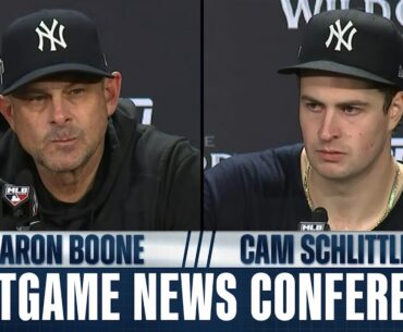 Aaron Boone and Cam Schlittler on Yankees winning Wild Card Series over Red Sox