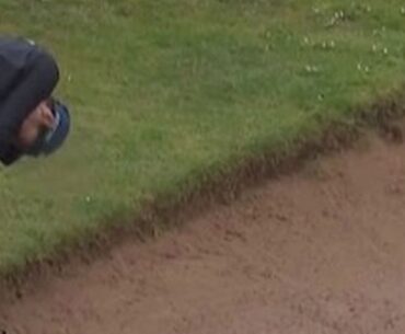 Andy Murray fluffed a bunker shot during the Alfred Dunhill Links Championship