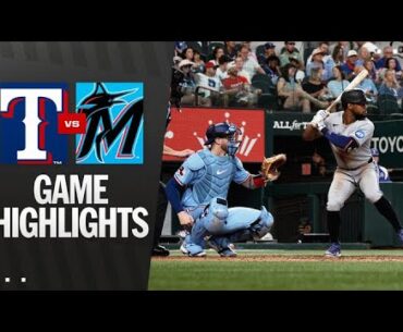 Rangers vs. Marlins Game Highlights (9/21/25) | MLB Highlights